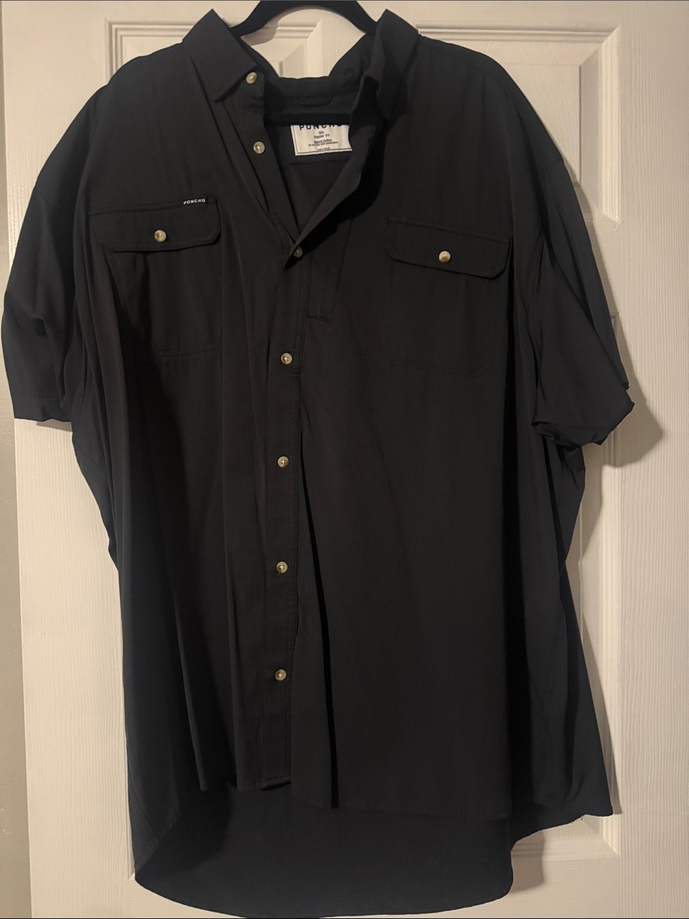 Punto Black Short-Sleeve Button-Down Shirt